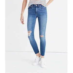 NEW Madewell 9" High Riser Skinny Skinny Crop Distressed Jeans Bruce Wash 29